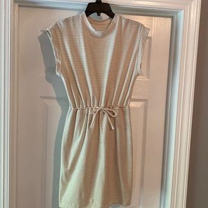 Cream and tan stripes x-small dress